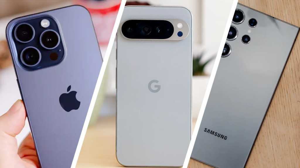 Apple iPhone 15 Pro, Google Pixel 9 Pro XL and Samsung Galaxy S24 Ultra