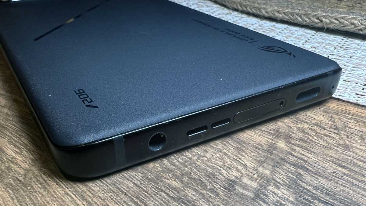 The bottom ports on the ASUS ROG Phone 9 Pro Edition.