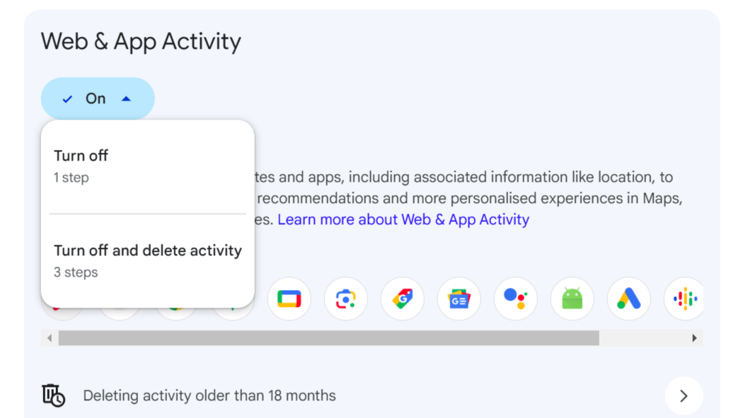 Google Play Web & App Activity